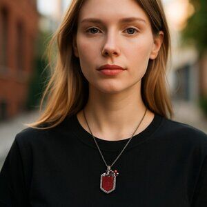 Y2K Express Necklace Coat of Arms Pendant Fleur De Lis